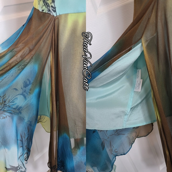 BCBG max Azria π¦ boho sheer flowy gypsy festival fairy floral garden midi skirt - Picture 2 of 7